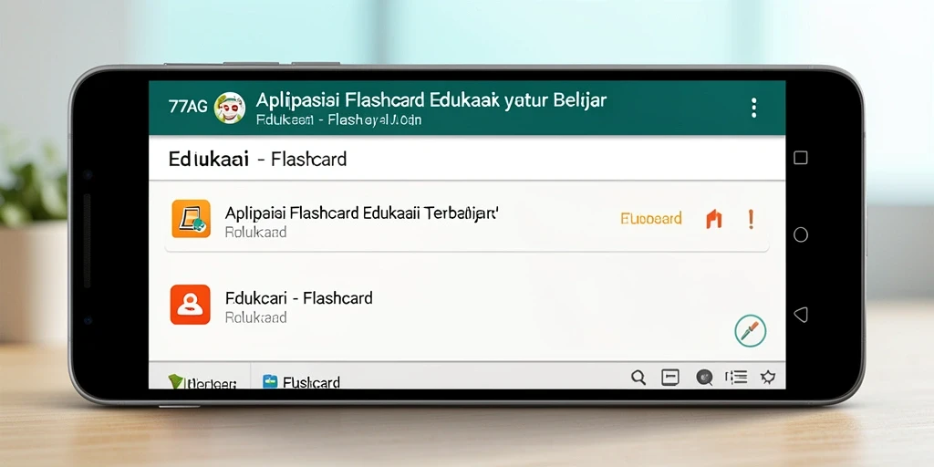 Antarmuka aplikasi Flashcard 77AG dengan desain menarik.