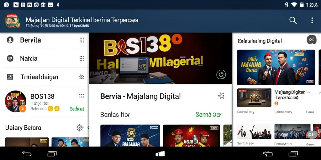 Antarmuka aplikasi BOS138 yang menampilkan berbagai berita terbaru.