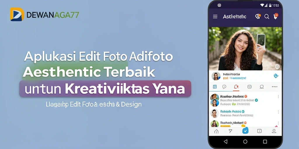 Screenshot utama DEWANAGA77 menampilkan antarmuka pengeditan foto estetis.
