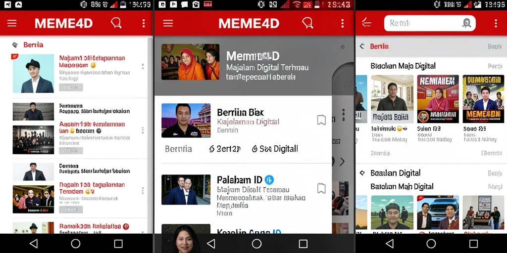 Antarmuka menarik dari aplikasi Majalah Digital MEME4D.