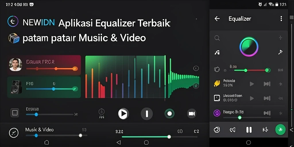Antarmuka <strong>NEWIDN</strong> yang memukau dengan fitur Equalizer lengkap.