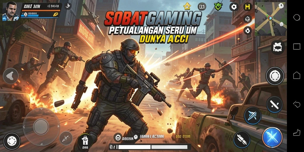 Antarmuka permainan SOBATGAMING yang dinamis dan menarik.